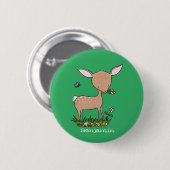 かわいいハッピーベビー鹿の漫画イラストレーション 缶バッジ (正面&裏面)