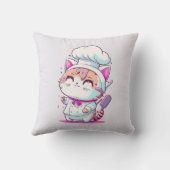 かわいいハッピーベーカー菓子シェフキャットキットン | クッション (裏面)