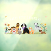 かわいいハッピーペットファミリーペットケア、グルーミング事業 ウィンドウサイン (シート3)