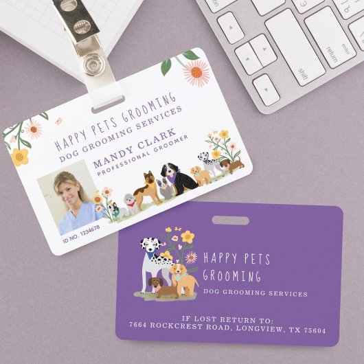 かわいいハッピーペットファミリーペットケア&グルーミング写真 バッジ
