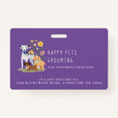 かわいいハッピーペットファミリーペットケア&グルーミング写真 バッジ (裏面)