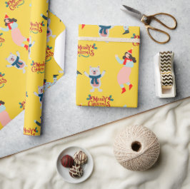 かわいいハッピーホッキョクグマクリスマスシームレスパターン ラッピングペーパー