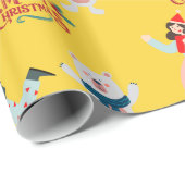 かわいいハッピーホッキョクグマクリスマスシームレスパターン ラッピングペーパー (ロールコーナー)
