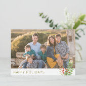 かわいいハッピーホリデーズクリスマス3フォトホリー離れズ シーズンカード (スタンド正面)