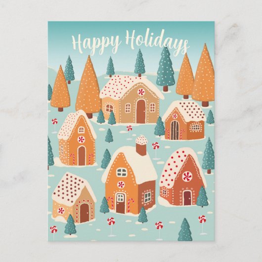 かわいいハッピーホリデーズクリスマス シーズンポストカード (正面)