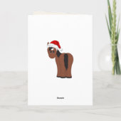 かわいいハッピーホリデーズホースと雪だるまクリスマス シーズンカード (裏面)