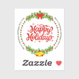 かわいいハッピーホリデー シール