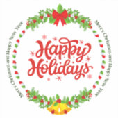 かわいいハッピーホリデー シール (正面)