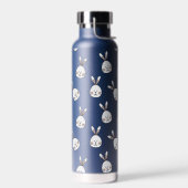 かわいいハッピーホワイトイースターバニーパターン ウォーターボトル (左面)