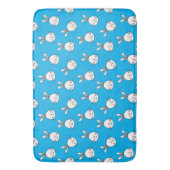 かわいいハッピーホワイトイースターバニーパターン バスマット (正面縦)