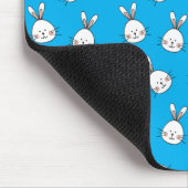 かわいいハッピーホワイトイースターバニーパターン マウスパッド (コーナー)