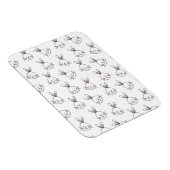 かわいいハッピーホワイトイースターバニーパターン マグネット (右側)