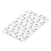 かわいいハッピーホワイトイースターバニーパターン マグネット (左側)