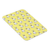 かわいいハッピーホワイトイースターバニーパターン マグネット (右側)