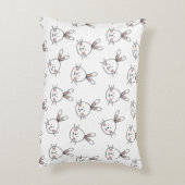 かわいいハッピーホワイトイースターバニー アクセントクッション (裏面(縦))