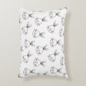 かわいいハッピーホワイトイースターバニー アクセントクッション (正面(垂直))