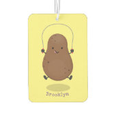 かわいいハッピーポテトジャンプのロープ漫画 カーエアーフレッシュナー (裏面)