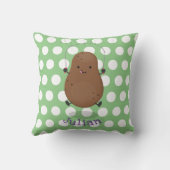 かわいいハッピーポテトジャンプのロープ漫画 クッション (裏面)