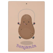 かわいいハッピーポテトジャンプのロープ漫画 クリップボード (裏面)