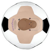 かわいいハッピーポテトジャンプのロープ漫画 サッカーボール (回転)