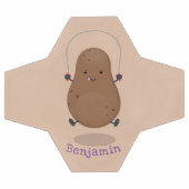 かわいいハッピーポテトジャンプのロープ漫画 サッカーボール (フラット)