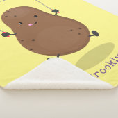 かわいいハッピーポテトジャンプのロープ漫画 シェルパブランケット (3/4)