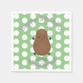 かわいいハッピーポテトジャンプのロープ漫画 スタンダードカクテルナプキン (正面)