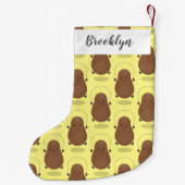 かわいいハッピーポテトジャンプのロープ漫画 スモールクリスマスストッキング (裏面)