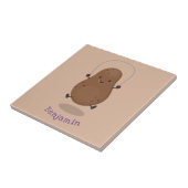 かわいいハッピーポテトジャンプのロープ漫画 タイル (側面)