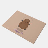 かわいいハッピーポテトジャンプのロープ漫画 ドアマット (アングル)