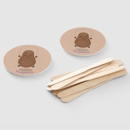 かわいいハッピーポテトジャンプのロープ漫画 ハンドファン (組立なし)