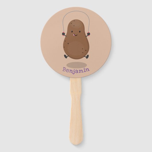 かわいいハッピーポテトジャンプのロープ漫画 ハンドファン (正面)