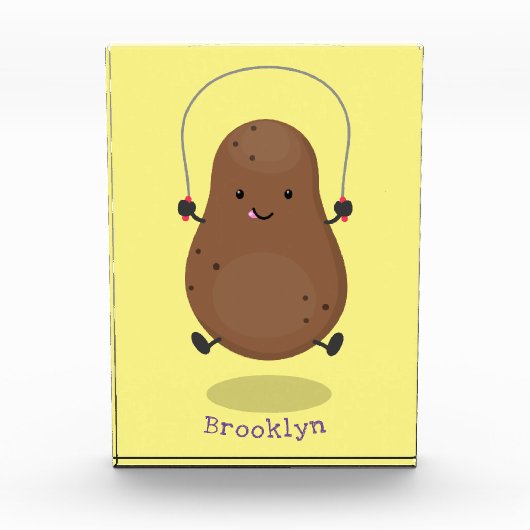 かわいいハッピーポテトジャンプのロープ漫画 フォトブロック (正面)