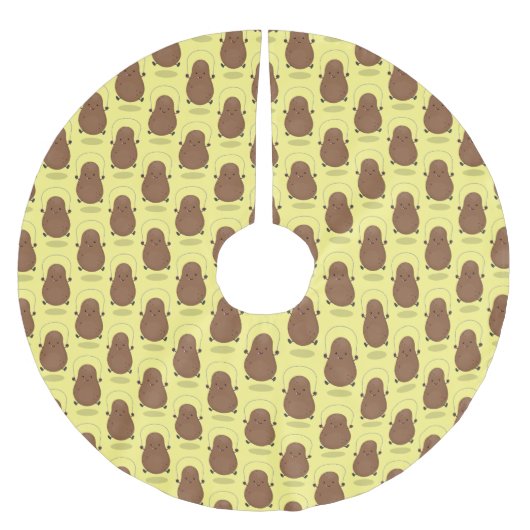 かわいいハッピーポテトジャンプのロープ漫画 ブラッシュドポリエステルツリースカート (正面)