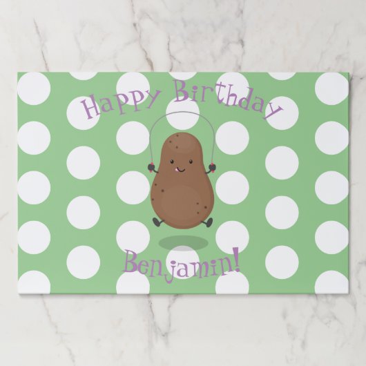 かわいいハッピーポテトジャンプのロープ漫画 ペーパーパッド (正面)