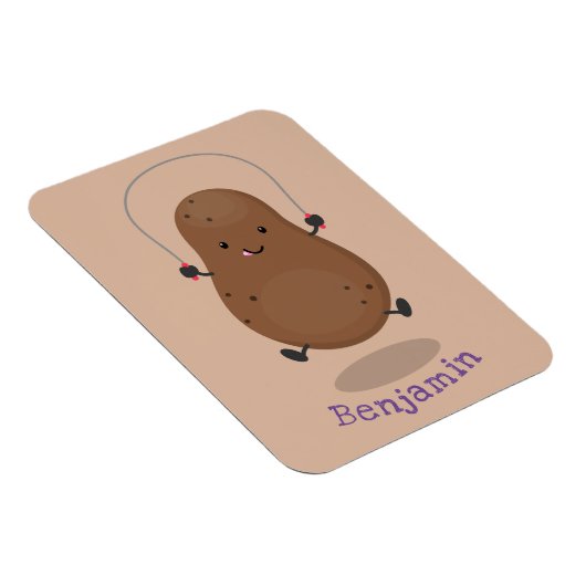 かわいいハッピーポテトジャンプのロープ漫画 マグネット (右側)