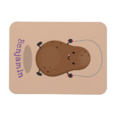 かわいいハッピーポテトジャンプのロープ漫画 マグネット (横)