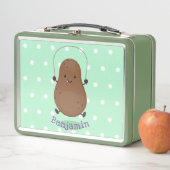 かわいいハッピーポテトジャンプのロープ漫画 メタルランチボックス (インサイチュ)