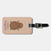 かわいいハッピーポテトジャンプのロープ漫画 ラゲッジタグ (正面横)