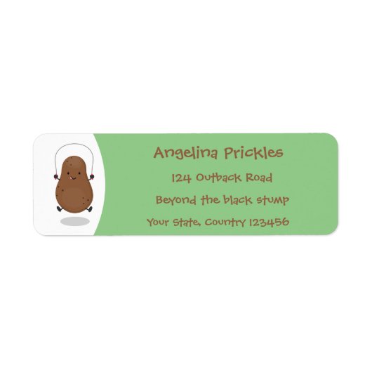 かわいいハッピーポテトジャンプのロープ漫画 ラベル (正面)