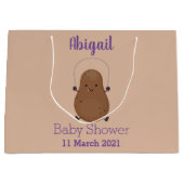 かわいいハッピーポテトジャンプのロープ漫画 ラージペーパーバッグ (正面)