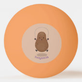 かわいいハッピーポテトジャンプのロープ漫画 卓球ボール (裏面)