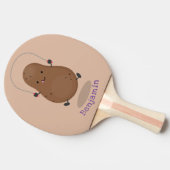 かわいいハッピーポテトジャンプのロープ漫画 卓球ラケット (横)