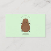 かわいいハッピーポテトジャンプのロープ漫画 名刺 (裏面)