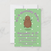 かわいいハッピーポテトジャンプのロープ漫画 招待状 (正面)