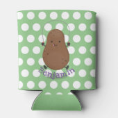 かわいいハッピーポテトジャンプのロープ漫画 缶クーラー (裏面)