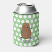 かわいいハッピーポテトジャンプのロープ漫画 缶クーラー (缶裏面)