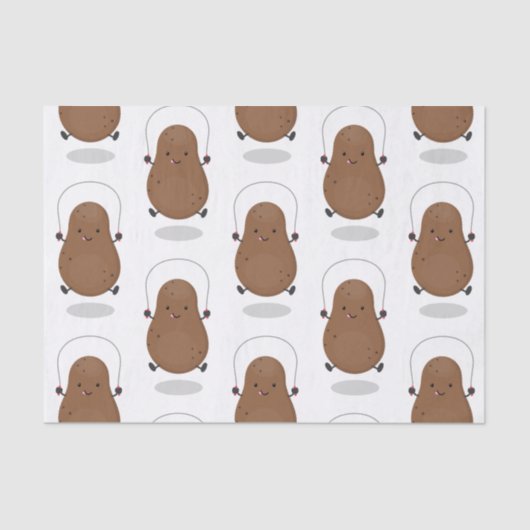 かわいいハッピーポテトジャンプのロープ漫画 薄葉紙 (正面)