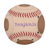 かわいいハッピーポテトジャンプのロープ漫画 野球ボール (裏面)