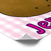 かわいいハッピーポテトピンクジンガムカスタム ポスター (角)